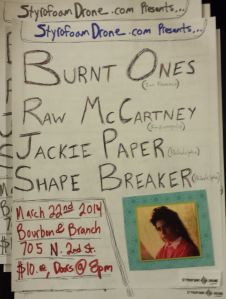 styrofoam drone presents show flyer march 22 2014